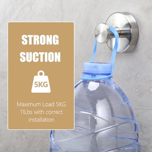 MNGD Towel Hook Shower Suction Hooks Towel Hanger for Bathroom Hanging Coat, Robe, Removable Wall Mounted Hook for Bedroom Kitchen Hotel Pool Brushed Nickel(4-Pack) - Thumbnail 4