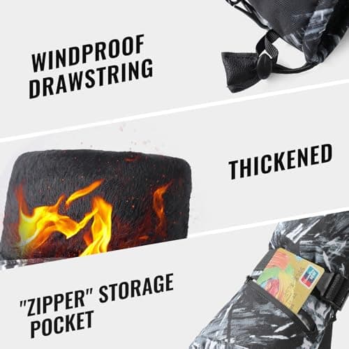 apaepr Winter Ski Gloves for Men & Women, Waterproof Insulated Cold Weather Work Gloves, Touchscreen Snow Gloves for Skiing, Snowboarding, Running, Cycling, Winter Work (Large, Camouflag Balck) - Thumbnail 5