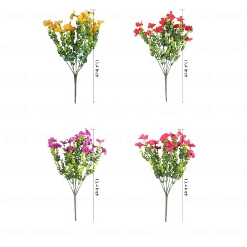 HIFIDECKY Artificial Flowers for Outdoors 20 Bundles Fake Flowers Fake Plants Spring Summer Decoration UV Resistant Fake Silk Flowers for Porch Patio Home Planter Window Box Yard Garden Decor - Thumbnail 6