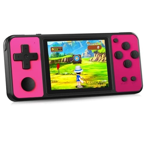 Beico 32 Bit Kids Handheld Games Preloaded 139 Video Games,Portable Electronic Toys with 3.0" IPS Screen Rechargeable Battery,Gaming System Birthday Gifts for Boys Girls Ages 4-12 (Rose-Red)