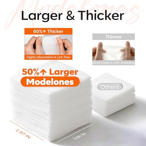 Modelones Nail Polish Remover Pads, Acetone Nail Polish Remover Wipes 50 PCS Professional Individually Wrapped Wet Wipes Easily & Quickly Rose Smell Glycerin Moisturizing Big Size Portable - Thumbnail 5