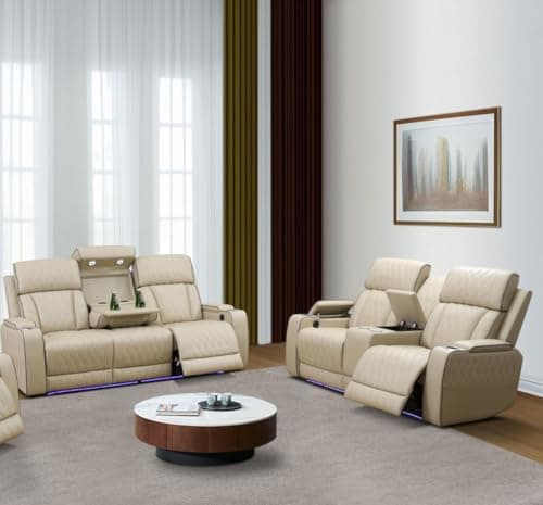 FUOROLA ANO Power Recliner Living Room Set with LED for Living Room, Dormitory, Guest House, Playroom, Airbnb,Apartment - Image 1