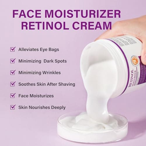 Moisturizer Cream, Retinol Face Moisturizer, Wrinkle Cream for Face Neck with Collagen Hyaluronic Acid, Hydrating, Anti-Aging, Anti-Wrinkle, Firming Skin Care - Thumbnail 2