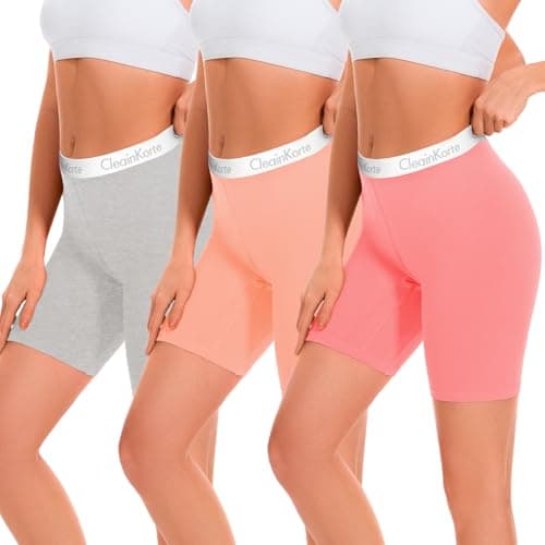 CleainKorte Womens Boy Shorts Underwear Cotton Anti Chafing Boxers Briefs High Waisted Boyshorts Panties Strech 3 Pack Multicolor XL - Image 1