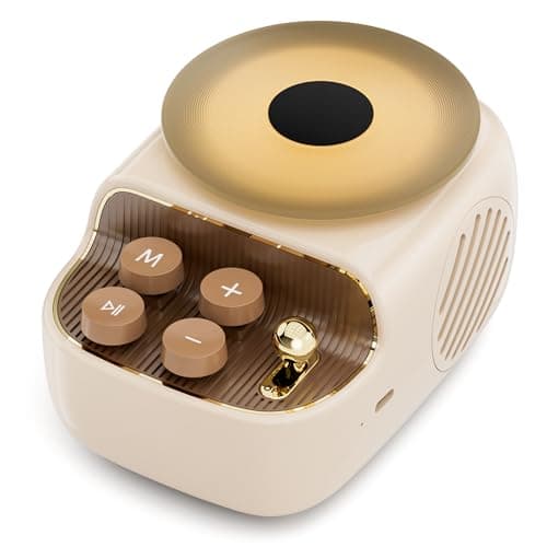 RichBird 3 in 1 Protable Cute Speakers with Aromatic Tray, Vintage Record Player Look, Speakers Bluetooth Wireless, Adjustable Ambient Lights for Home Office Decor - Image 1