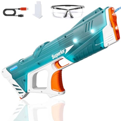 Skirfy Electric Water Gun for Adults Kids, Powerful Automatic Squirt Gun, High Powered Shooting 100+ Blasts, Strongest Auto Water Blaster, Long Range, Pool Outdoor Water Toy Game