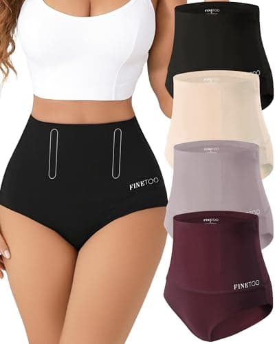 FINETOO Tummy Control Underwear Shapewear for Women Seamless High Waisted Panties Moderate Control Briefs S-3XL - Image 1