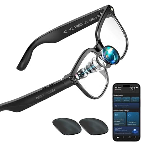 Aovemt AI Smart Glasses with Camera – 1080P HD Video & Audio, Real-Time Translation, ChatGPT Assistant, Bluetooth Smart Sunglasses with Noise Reduction, Prescription Lenses Compatible - Image 1