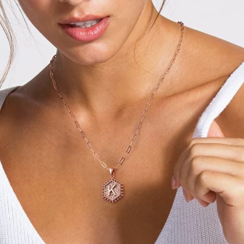 M MOOHAM Layered Initial Necklaces for Women - Cute Letter Initial L Necklace Choker Necklace Layered Necklaces for Women - Thumbnail 3