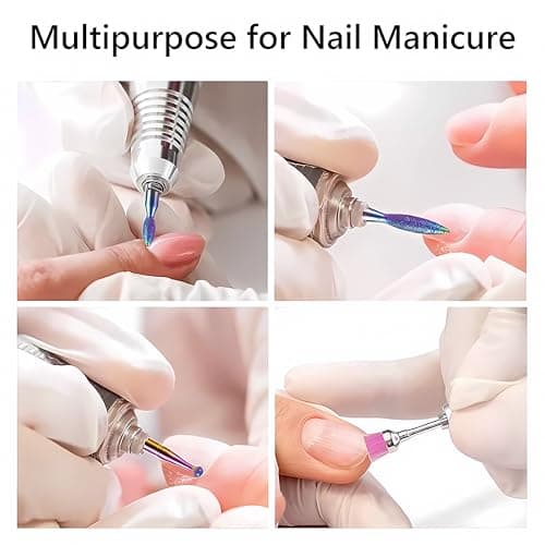 10pcs Nail Drill Bits Set, FORTMATE 3/32'' Diamond Carbide Drill Bits Cuticle Cutter Electric Milling Burr Grinder for E-file,Acrylic Gel Nail Tech Bit Kit for Manicure Pedicure, Home Salon - Thumbnail 6