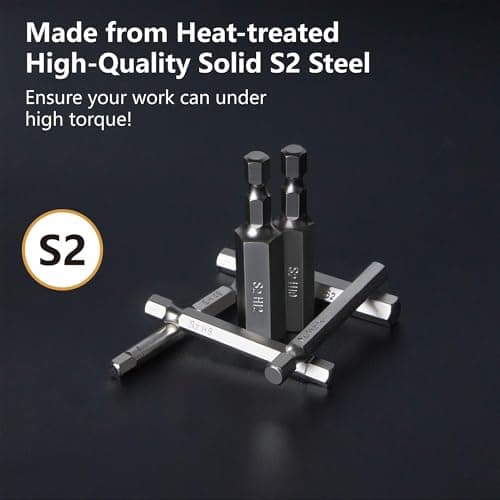 MulWark Hex Head Allen Wrench Drill Bit Set 20PC (10pc Metric & 10pc SAE), 2.3" Long 1/4" Diameter Quick Release Shank Magnetic Screwdriver Bit Set for Assembling Furniture - Thumbnail 4