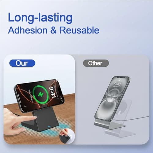 for iPhone Charger Stand – Magnetic Charger for iPhone 17/16/15/14/13/12 Series with 20W Fast Wireless Charging, Strong Magnet, Stable Phone Stand Charger for Desk & Bedside - Thumbnail 5