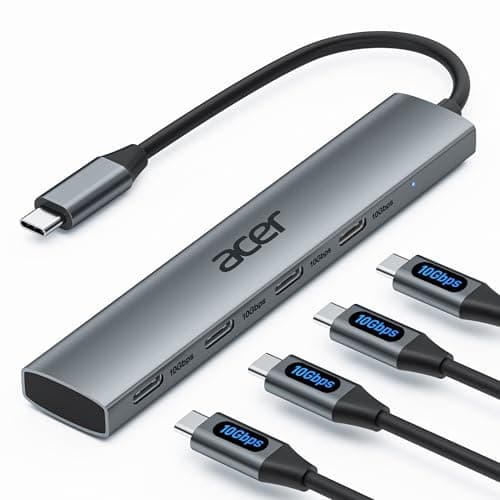 Acer USB C Hub, 10Gbps Type C Splitter with 4 USBC 3.2 Port, High Speed Type C Multiport Adapter for iPad MacBook Pro, iPhone 16/15, Surface Pro and More【Not Support Monitor or Charging】 - Image 1