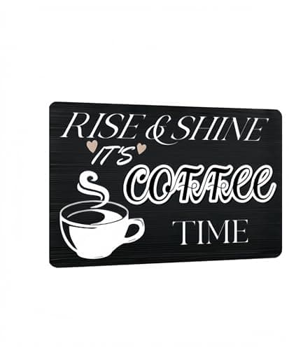 Carastora Vintage Coffee Wall Sign - Vintage Tin Sign for Coffee Station, Home Kitchen or Bar Area, Rustic Farmhouse Decor, Decor for Morning Lovers, 8x12 Inch Metal Sign - Image 1