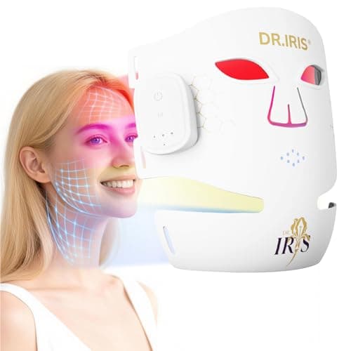 DR.IRIS Red Light Therapy Mask, FDA-Cleared Red Light Therapy for Face and Neck, Wireless 4-Mode Red Light Mask with Red, Blue, Yellow & 850nm NIR, LED Face Mask Light Therapy for Wrinkle & Acne Care