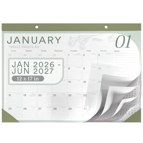 2026 Desk Calendar 17x12 Runs Until June 2027 Work Calendar with To-do List & Notes 18 Months With Plastic Cover Table Calendar 2026-2027 Desk Calendar With Protective Cover Planner for Home School Office