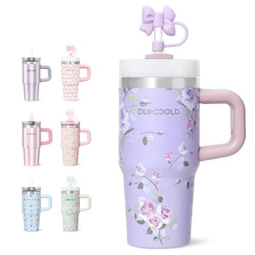DLOCCOLD 16 oz Stainless Steel Tumbler with Lid and Straw, Double Wall Vacuum Insulated Travel Tumbler with Straw Cover Cap, Reusable Travel Coffee Mug, Cupholder Friendly, Leak Resistant - Image 1