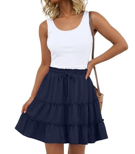 Lepunuo Skirt for Women Boho Casual A Line Vacation Skirt with Pockets - Image 1