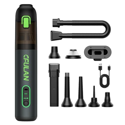 Cfulan Car Vacuum Portable Cordless, 21000Pa 4-in-1 Handheld Mini Vacuum Cleaner with 8 Attachments, 3 Suction Modes, One-Touch Empty, Type-C Charge, Hand Vacuum for Car, Home, Keyboard, Small Job - Image 1