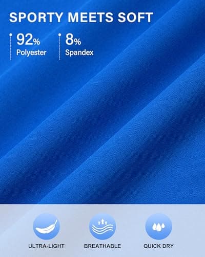 Stelle Women's 2 in 1 Running Shorts Athletic Workout Gym Shorts High Waisted Shorts with Liner Zipper Pockets (Sapphire, X-Large) - Thumbnail 6