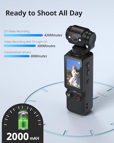 W & O Vlogging Camera with 180° Rotating Lens, Pocket Body Camera with Audio & Video Recording,7-Hour Battery, Handheld POV Cameras with 32GB Card, Easy One-Button Recording for Travel,Daily Life - Thumbnail 4