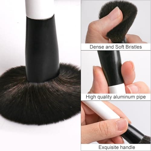 Jomay Travel Makeup Brush Set 8PCS for Beginners – Powder, Contour, Eyeshadow, Blending & Eyebrow Brushes – Essential Vegan Brochas de Maquillaje with Pouch - Thumbnail 4