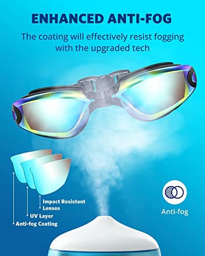 Aegend Swim Goggles, Swimming Goggles No Leaking Full Protection Adult Men Women Youth - Thumbnail 4