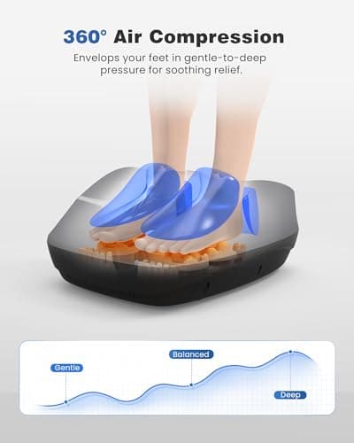 KING RELAX Shiatsu Foot Massager with Heat, 2026 Upgraded Deep Kneading and Squeeze Massage for Plantar Fasciitis, LCD Touch Panel & Remote Control, Modern Sculpted Design, Fits Up to Men Size 14 Gray - Thumbnail 5