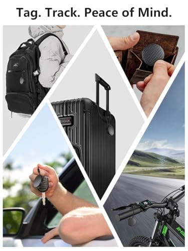 Tracker Tag Works with Apple Find My (iOS Only), Waterproof Luggage Tag, Key Finder for Wallets/Keys/Backpacks (Black, 2 Pack) - Thumbnail 6