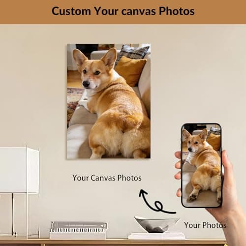 HHTCMM Ship Next Day Custom Canvas Prints with Your Photos for Pet/Animal,Personalized Canvas Pictures for Framed Wall Art for your Pets/Baby/Family (8“Lx8”W) - Thumbnail 2