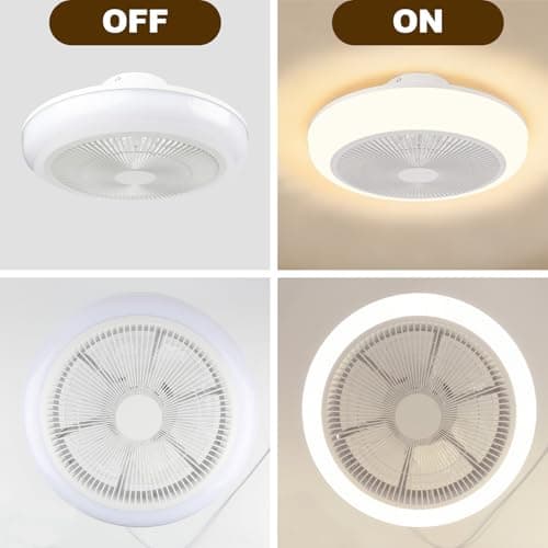 WUTGHUI Smart LED Ceiling Fan with Light - APP & Remote Dual Control, 20 Inch Low Profile Ceiling Fan 6 Speeds & 4 Light Modes 3000-6000K Dimmable, Flush Mount Fandelier for Bedroom & Living Room - Thumbnail 5