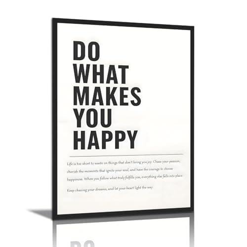 Motivational wall art Inspirational Quote Wall decoration pictures Do What Makes You Happy Positive Energy posters Paints For Living Room Bedroom Office Home Decor Unframed 12inx16in poster - Image 1