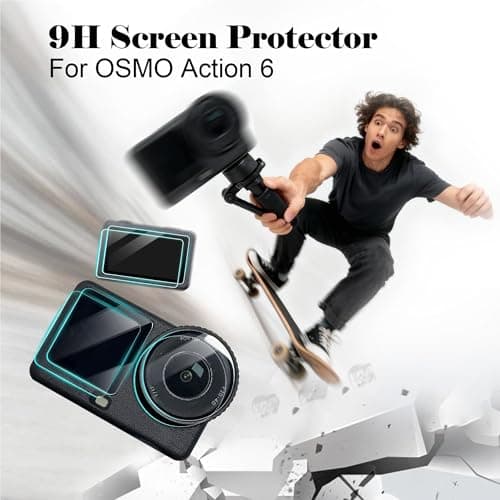 Screen Protector for DJI Osmo Action 6 Accessories(2 Sets),Lens Protector&Screen Protector for DJI Action 6 Accessories with Auxiliary Suction Cup,9H Hardness Tempered Glass, Ultra HD,Easy Installation - Thumbnail 3