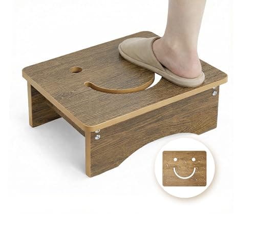 Y&M One Step Stool for Adults & Seniors, Waterproof HDPE Bedside Support Step Stool with Non-Slip Foot, 5.6" Heavy Duty Bed Step for High Beds, Bedroom, Office, Kitchen, Living Room – Light Brown - Image 1