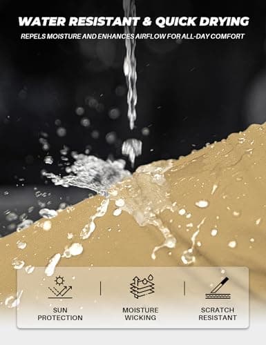 MOURCE Men's Quick Dry Cargo Pants - Water Resistant Outdoor Hiking Pants Men with 7 Pockets & Belt, Khaki - Thumbnail 3