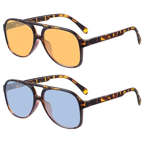 YDAOWKN Retro Aviator Sunglasses for Women Mens Large Frame Classic Vintage 70s Sun Glasses Aviators - Image 1