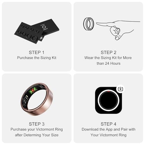 Vic Ring, Ultra-Light Titanium Smart Ring, 7-Day Battery Life, Fitness/Sleep/Stress Tracker for Women & Men, No APP Subscription Fees, IP68 Waterproof, iOS & Android Compatible (Rose Gold, 9) - Thumbnail 2