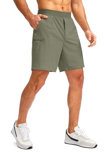 Viodia Men's 7" Golf Shorts with 5 Pockets Elastic Waist Dry Fit Stretch Lightweight Shorts for Men Hiking Casual Athletic Dusty Green - Thumbnail 2