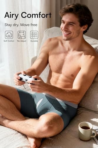 GOOTUCH Boxer Briefs For Men, Moisture Wicking Odor Control Cotton Men Underwear Pack, Support 3D Pouch No Ride-Up (2 Black/ 2 Dark Gray,XXL) - Thumbnail 2