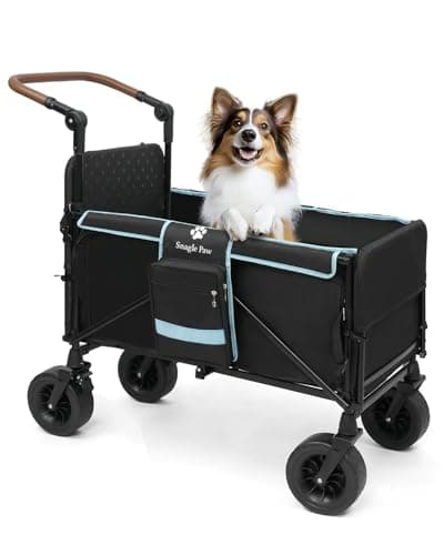 Snagle Paw Extra Large Dog Stroller,Wagon Cart for Medium Large Dogs up to 200lbs | All Terrain Foldable Pet Stroller with Ramp & Tailgate (Extra Space), Adjustable Handle & One-Step Brake - Image 1
