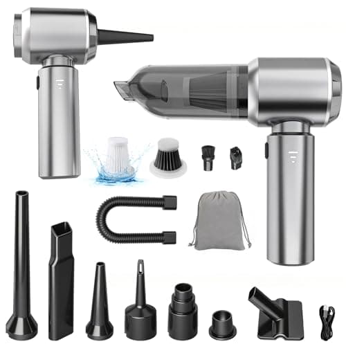 KedeeSparkle Handheld Car Vacuum Cordless, 22000PA Strong Suction Mini Vacuum Cleaner with 100,000 RPM Brushless Motor, 4-in-1 Portable Vacuum for Car Detailing, Camping, Home & Gift, Gray Silver - Image 1