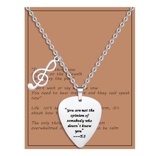 COTATI Quotes Guitar Pick Necklace Outfits Jewelry Accessories Inspired Fans Gift Merch (You are not the opinion of somebody who doesn't know you)