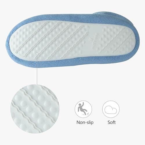 Forfoot Slipper Boots, Winter House Slippers Warm Winter Fall Plush Fleece Indoor Booties Slippers for Christmas Velvet Women Royal Blue Slipper Boot Size 10-11 - Thumbnail 4
