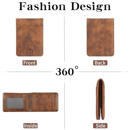 HiChiclife RFID Blocking Wallet for Men, Ultra Thin Slim Minimalist Bifold with ID Window for Front Pocket - Lightweight Compact, Gift Box Included - Thumbnail 2