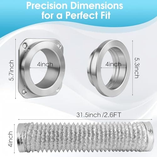 Coufonk Magnetic Dryer Vent Connector Kit for Tight Space, Air Coupling Duct Exhaust Hose Recessed on Wall, 4inch Flexible Quick Pipe Connection Replacement , Indoor Cleaning Box Attachment - Thumbnail 5