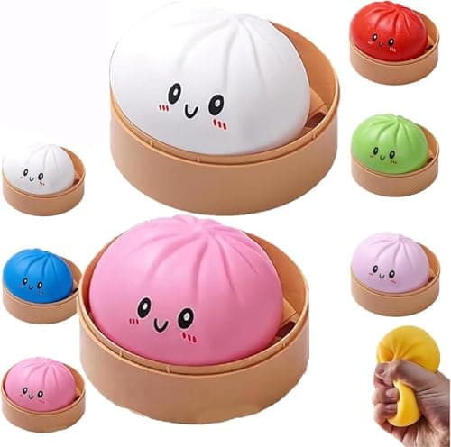 Giant Mystery Dumpling Squishy, 4 Inch Jumbo Dumpling Stress Ball, Squishy Bun, Anxiety Relief Fidget, Soft Squeeze Decompression Dough for Adults Classroom Prizes & Party Favors - Image 1