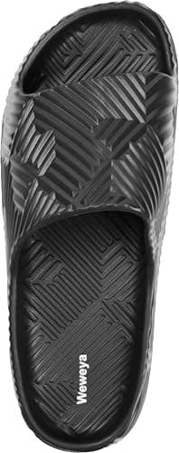 Weweya Shower Shoes for Women and Men Lightweight Non Slip Quick Drying Bathroom Slides Black Women Size 7 Men Size 5.5 - Thumbnail 5