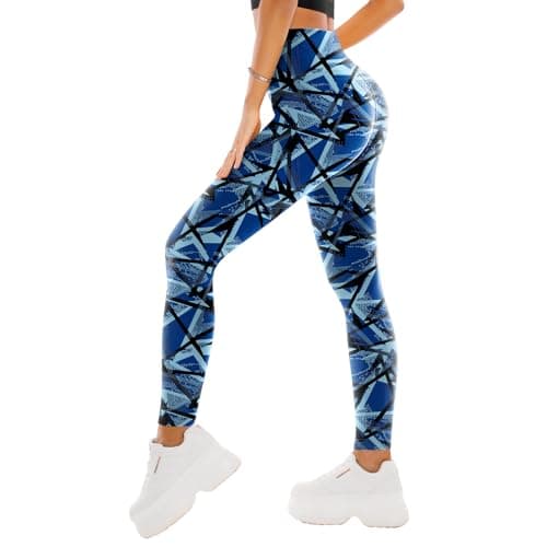 SINOPHANT High Waisted Leggings for Women - Full Length Capri Buttery Soft Yoga Pants for Workout Athletic(Full Geometric A,L-XL) - Image 1