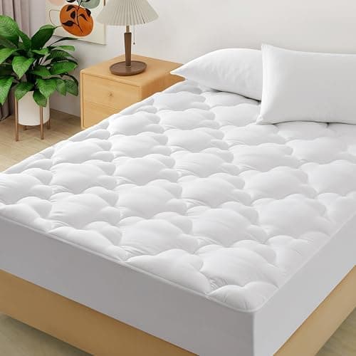 Mattress Topper King Size Pillow Top - Extra Thick Padded Mattress Pad & Protector, Breathable Fitted Deep Pocket 8-21, Ultra Soft & Supportive - Image 1