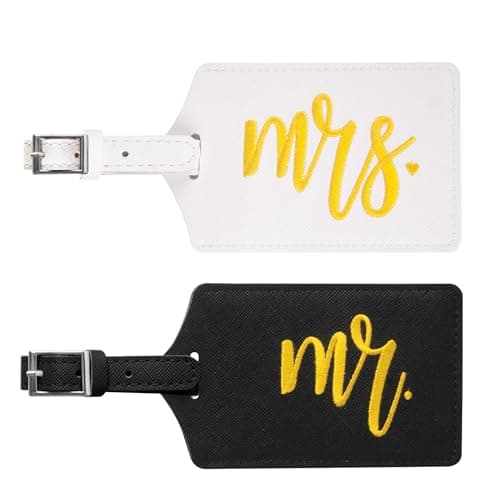 Mr and Mrs Tags, Wedding Gifts for Couples 2026, Personalized Engagement Gifts for Couples, Bridal Shower Gift for Newlyweds, Bride and Groom Travel Essentials - Image 1